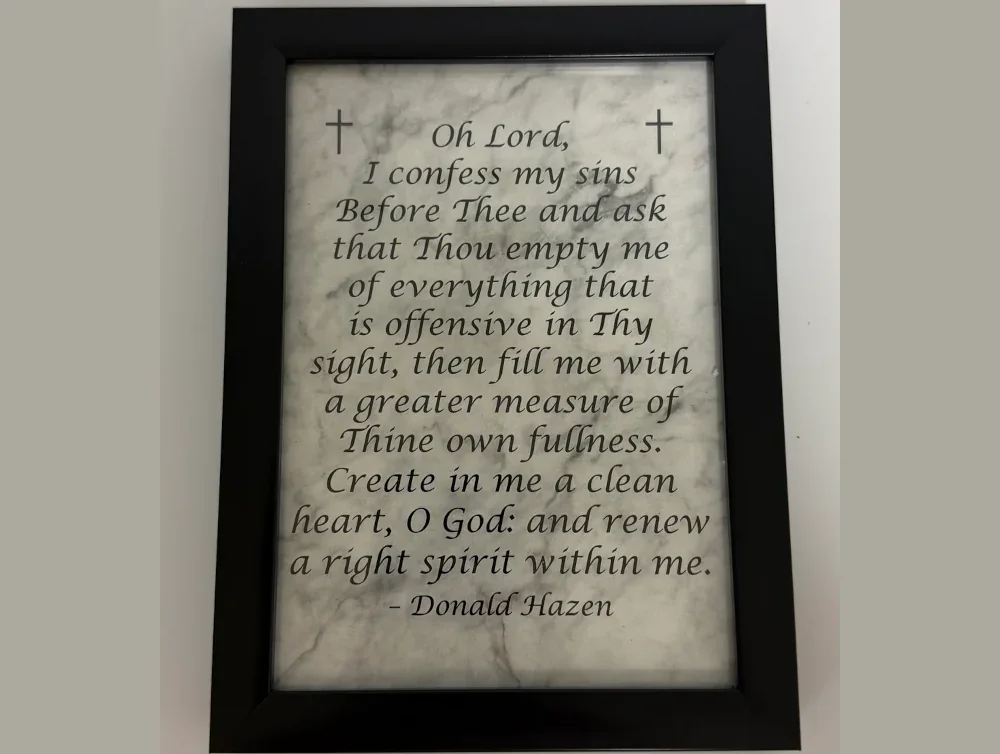 Poem with Marble Background on Cardstock